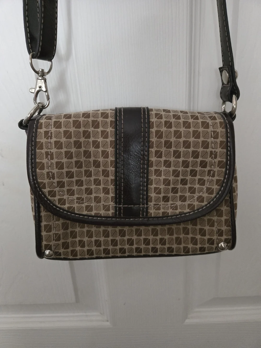 Nine & Co. Brown Patterned Crossbody Bag